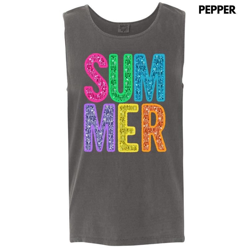 Tank Top -Summer Faux Sequin Comfort Colors Tank Top 'NLB' T-Shirts, Hoodie, Sweatshirt | RetroVerseTees.com