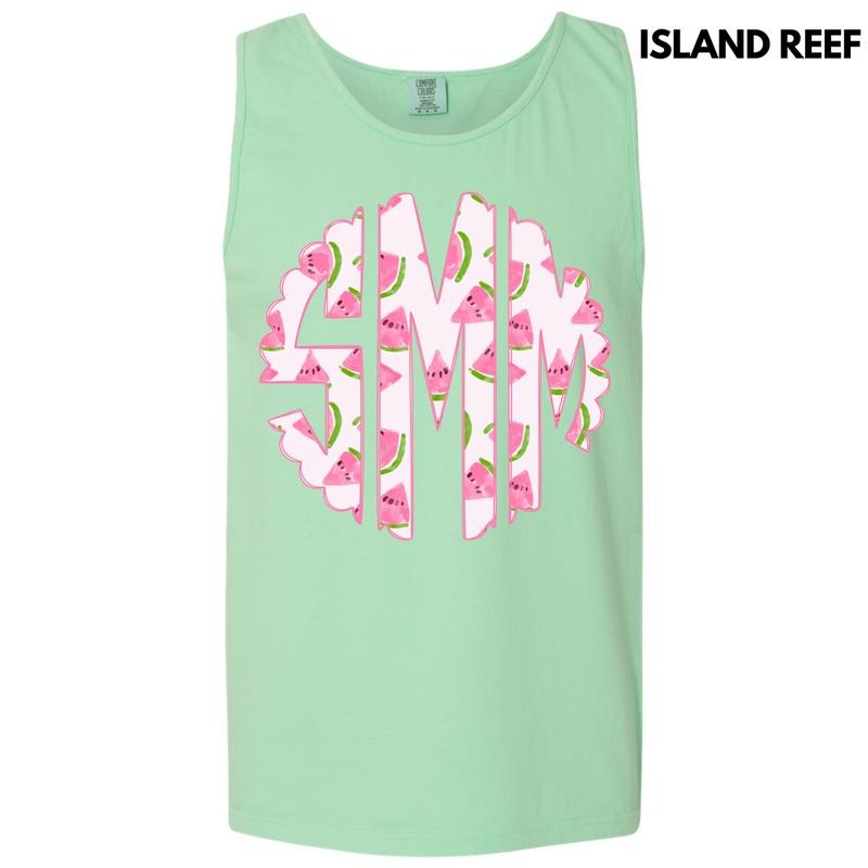 Tank Top -Sweet Watermelon Monogram Comfort Colors Tank Top 'NLB' T-Shirts, Hoodie, Sweatshirt | RetroVerseTees.com