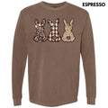 Taupe Pattern Bunnies Long Sleeve Comfort Colors T-Shirt 'NLB' Hoodie, Sweatshirt | RetroVerseTees.com