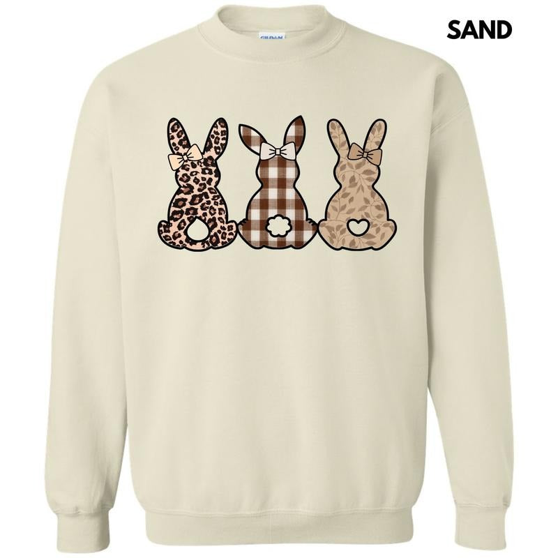Taupe Pattern Bunnies Sweatshirt 'NLB' T-Shirts, Hoodie | RetroVerseTees.com