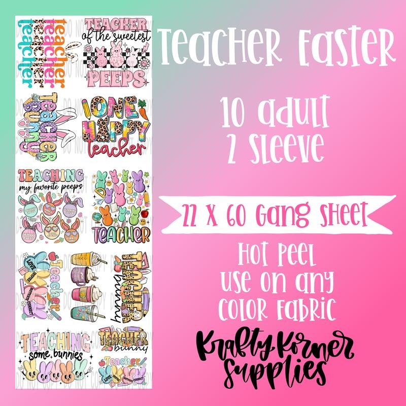 Teacher Easter Gang Sheet, 22 x 60 T-Shirts, Hoodie, Sweatshirt | RetroVerseTees.com