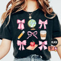 Teacher T-Shirt with Pink Bows Coquette Crewneck, Mrs. Teacher Appreciation, Gift Preppy Teach Tee Hoodie, Sweatshirt