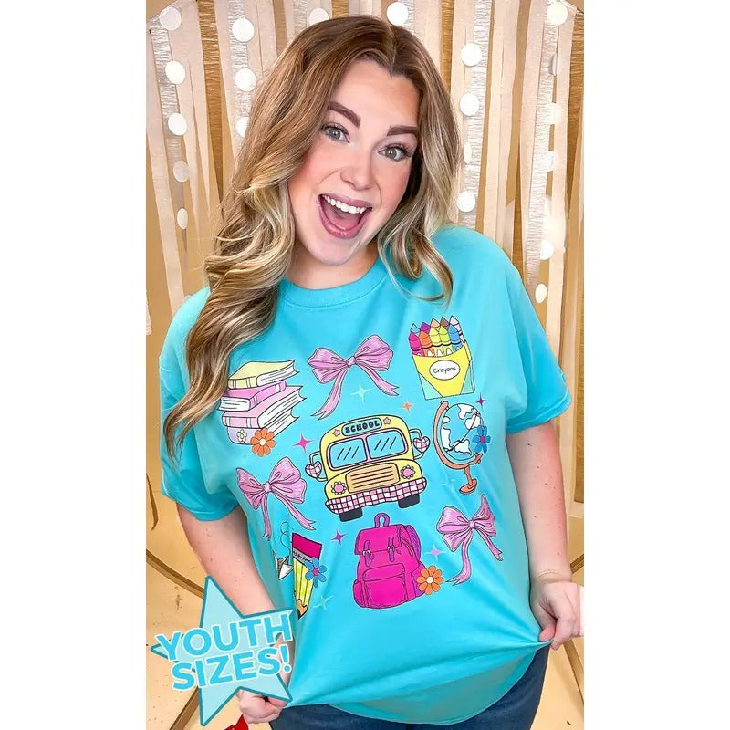 Teacher Things Bow and Bus T-Shirt Hoodie, Sweatshirt | RetroVerseTees.com