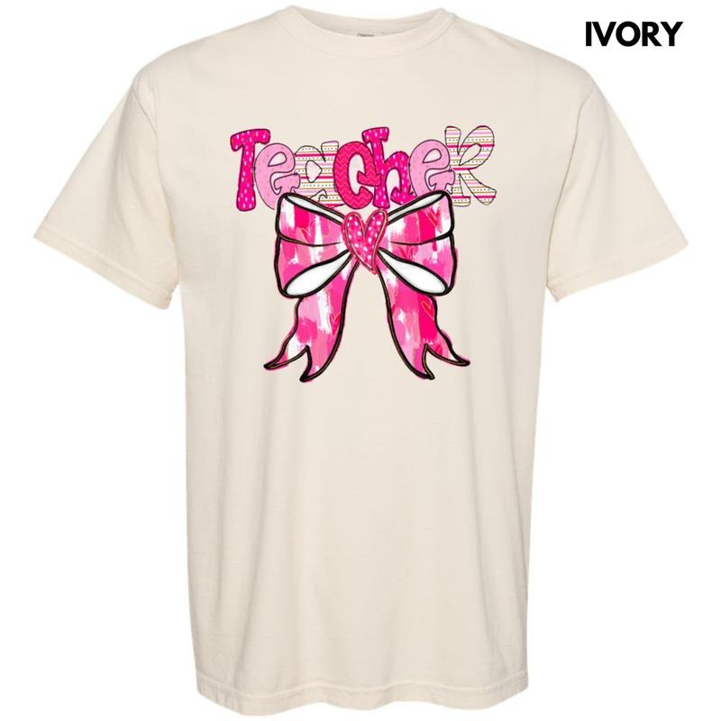Teacher Valentine Coquette Comfort Colors T-Shirt Hoodie, Sweatshirt | RetroVerseTees.com