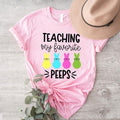 Teaching My Favorite Peeps Shirt, Easter Teacher T-Shirt, Matching Teachers Group Tee For Easter, Teacher Gift Short...