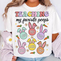 Teaching My Favorite Peeps T-Shirt, Easter Teacher T-Shirt, Happy Easter T-Shirt, Hoppy Teacher Easter Shirt Design,...