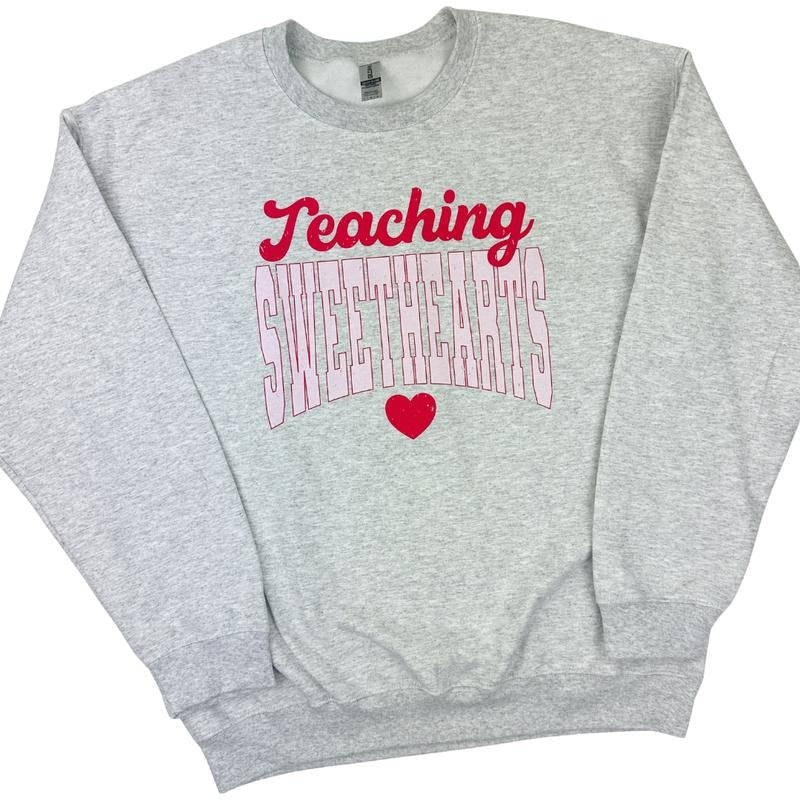 Teaching Sweethearts Gildan Sweatshirt -- ASH GREY T-Shirts, Hoodie | RetroVerseTees.com