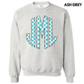 Teal Checker Monogram Sweatshirt 'NLB' T-Shirts, Hoodie | RetroVerseTees.com