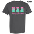Teal Triple Tree Merry Christmas Comfort Colors T-Shirt 'NLB' Hoodie, Sweatshirt | RetroVerseTees.com