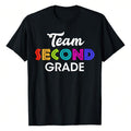 Team 2nd Grade Second Graders Back Hidden leaf ninja School Season Print T-Shirt Black Summer Cotton Casual Short Sleeve...