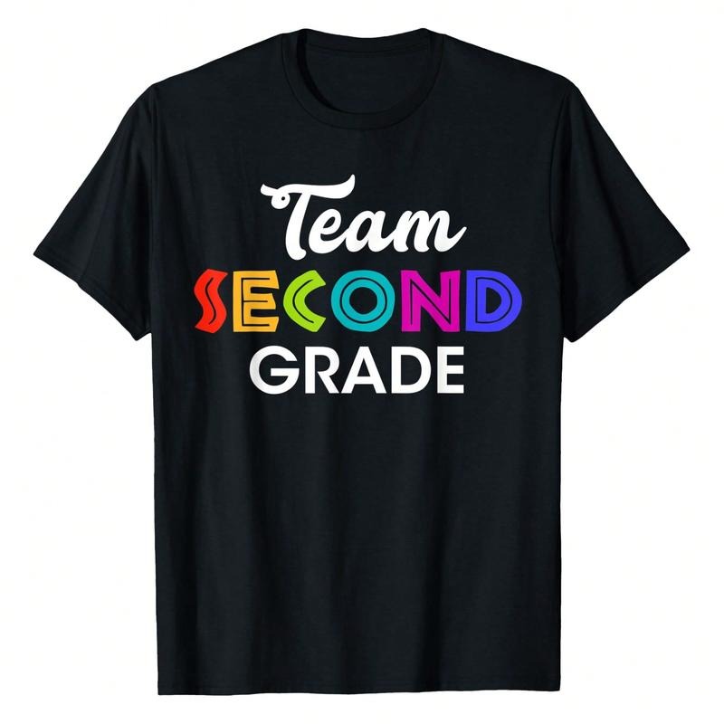 Team 2nd Grade Second Graders Back Hidden leaf ninja School Season Print T-Shirt Black Summer Cotton Casual Short Sleeve...
