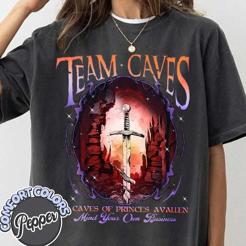 Team Caves Crescent City 3 Shirt, House Of Flame And Shadow Tshirt, Team Caves Hofas, Princes Avallen Fae, Sjm Merch,...