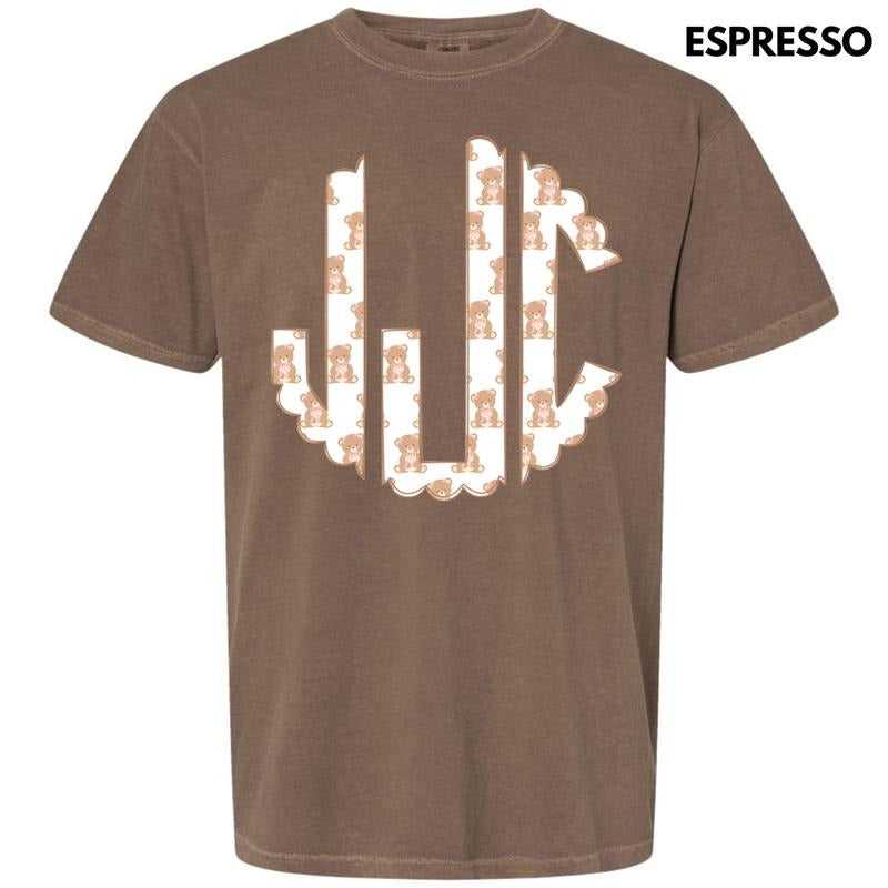 Teddy Bear Monogram Comfort Colors T-Shirt 'NLB' Hoodie, Sweatshirt | RetroVerseTees.com