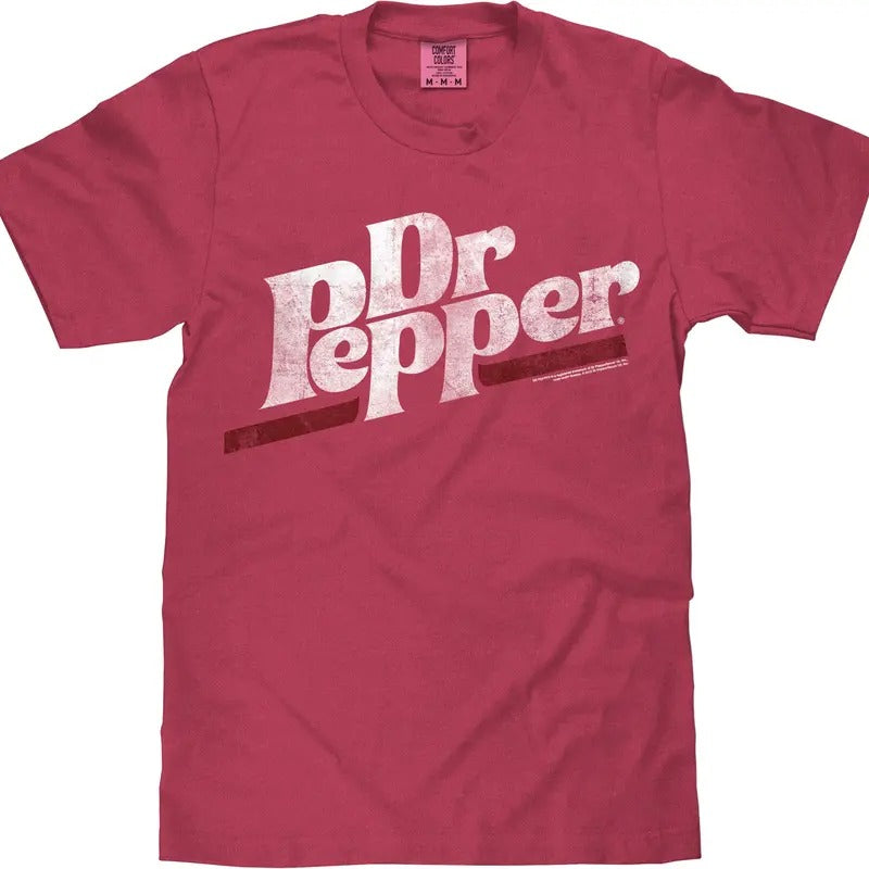 Tee Luv x Comfort Colors Distressed Dr Pepper Logo T-Shirt - Brick Red Hoodie, Sweatshirt | RetroVerseTees.com