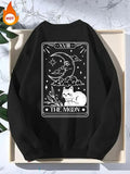 Teen Boy'WB shield Letter & Moon Print Round Neck Sweatshirt, Casual Long Sleeve Crew Neck Pullover for Fall & Winter,...