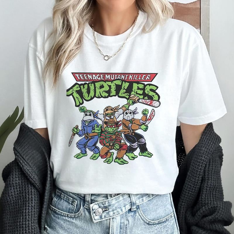 Tenenage Mutant Turtles Shirt Michael Myers, Jason Voorhees, Freddy Krueger Shirt Halloween Movie Shirt Hoodie, Sweatshirt