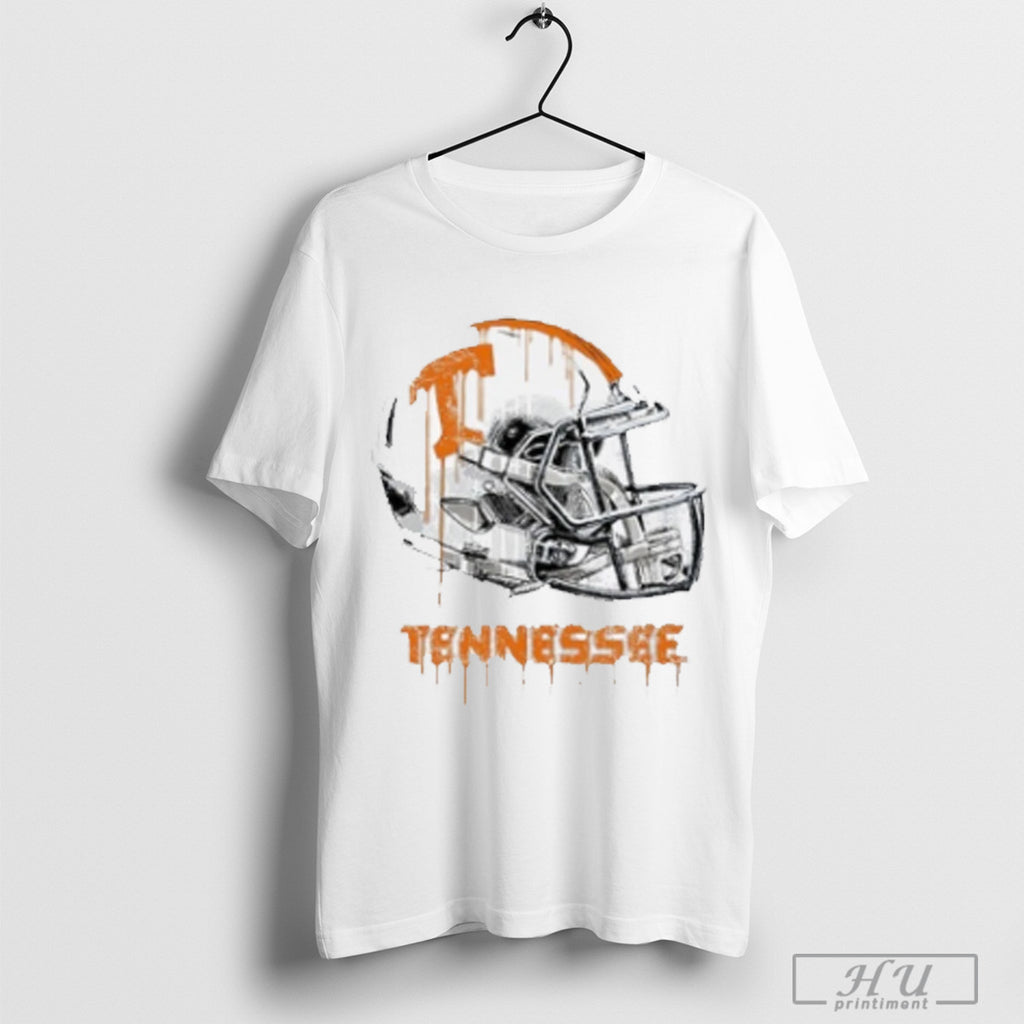 Tennessee Volunteers Dripping Football Helmet T Shirt
