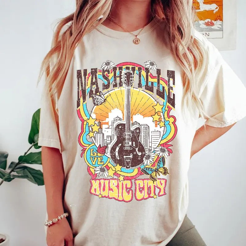 Tennessee Western Shirt, Country Music Shirt, Vintage Nashvile T-Shirt, Full Sizes, Full Colors, Cotton Round Neck Tee,...