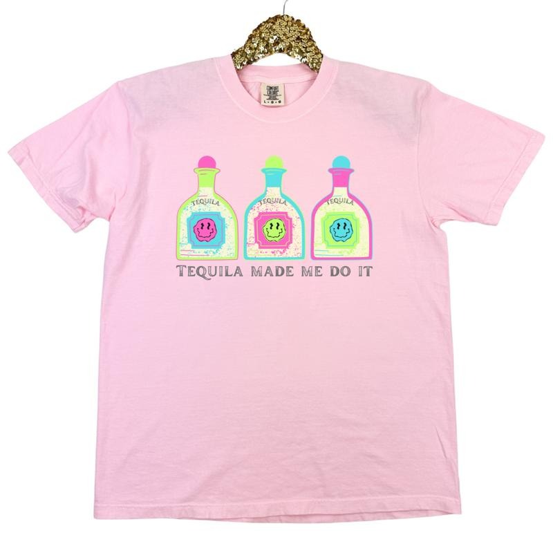 Tequila Made Me Comfort Colors T-Shirt 'NLB Hoodie, Sweatshirt | RetroVerseTees.com
