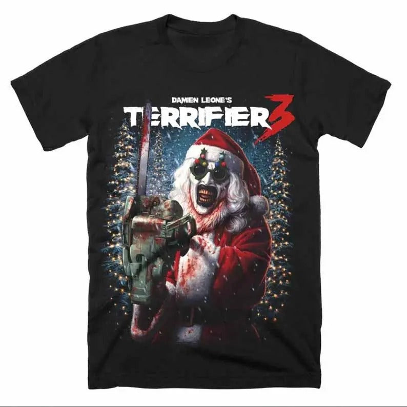 Terrifier 3 Merry Mayhem T-Shirt Hoodie, Sweatshirt | RetroVerseTees.com
