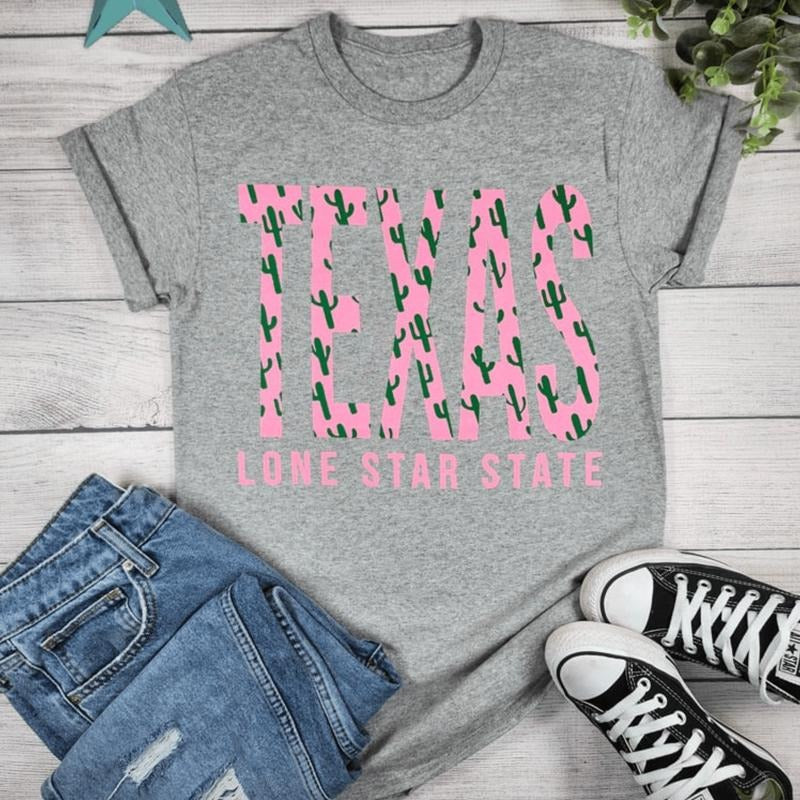 Texas Cactus Graphic Tee Hoodie, Sweatshirt | RetroVerseTees.com