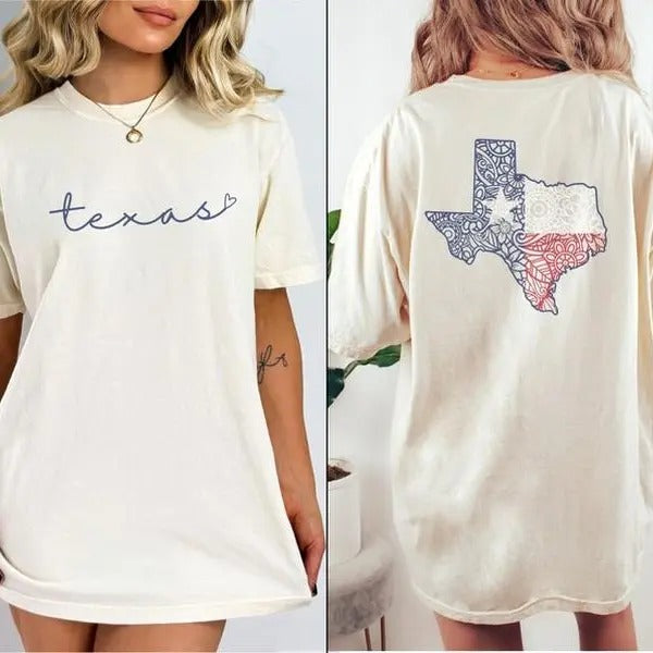 Texas Comfort Colors Shirt  Women's Texas Flag Crewneck Tee  Texas Home State  Cute Texas Gift Hoodie, Sweatshirt