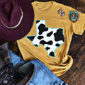 Texas Cow Pattern Graphic Tee Hoodie, Sweatshirt | RetroVerseTees.com
