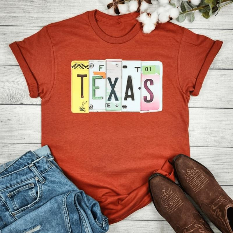 Texas License Plate Graphic T-shirt Hoodie, Sweatshirt | RetroVerseTees.com