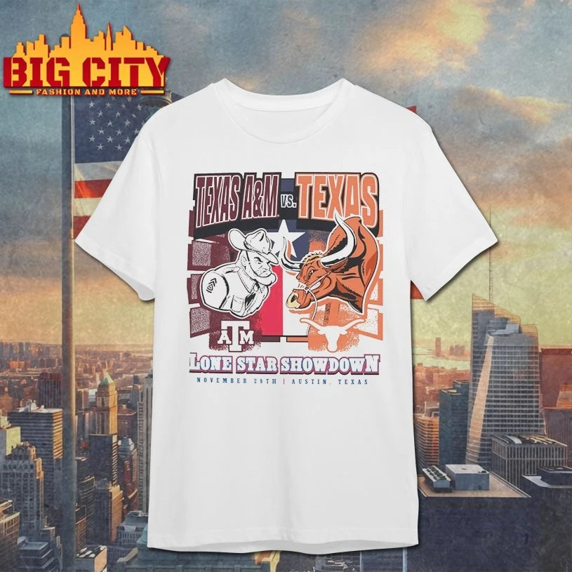 Texas Longhorns Lone Star Showdown Mascots With Texas ATM Shirt