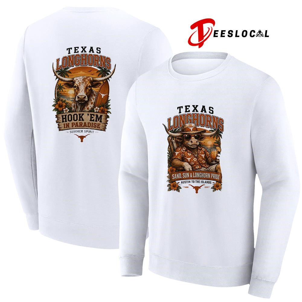 Texas Longhorns san and sun Austin to the islands tropical paradise shirt