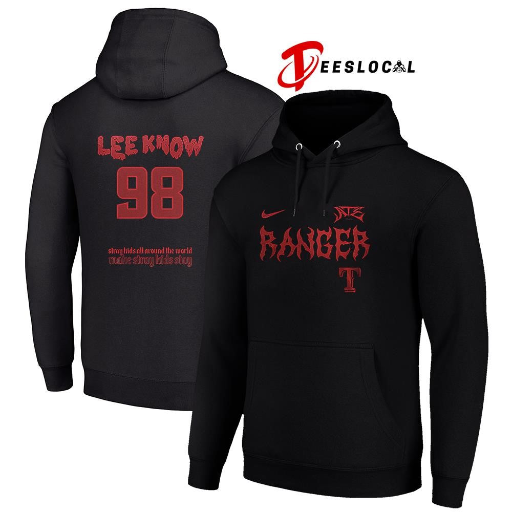 Texas Rangers x Stray Kids Lee Know all around the world Dominate world tour name and number shirt