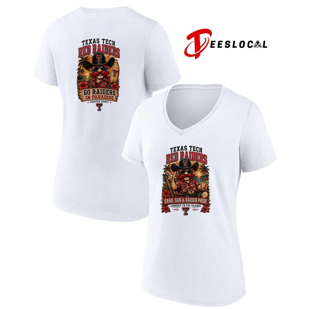 Texas Tech Red Raiders san and sun Lubbock to the islands tropical paradise shirt