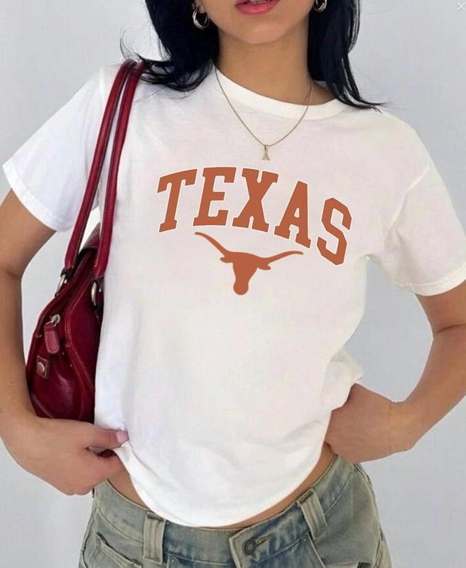 Texas Vintage Sport Teams NCAA Collection Unisex Crewneck Black Baby Tee, Graphic Team Collection Baby Tee, Gift For NCAA...