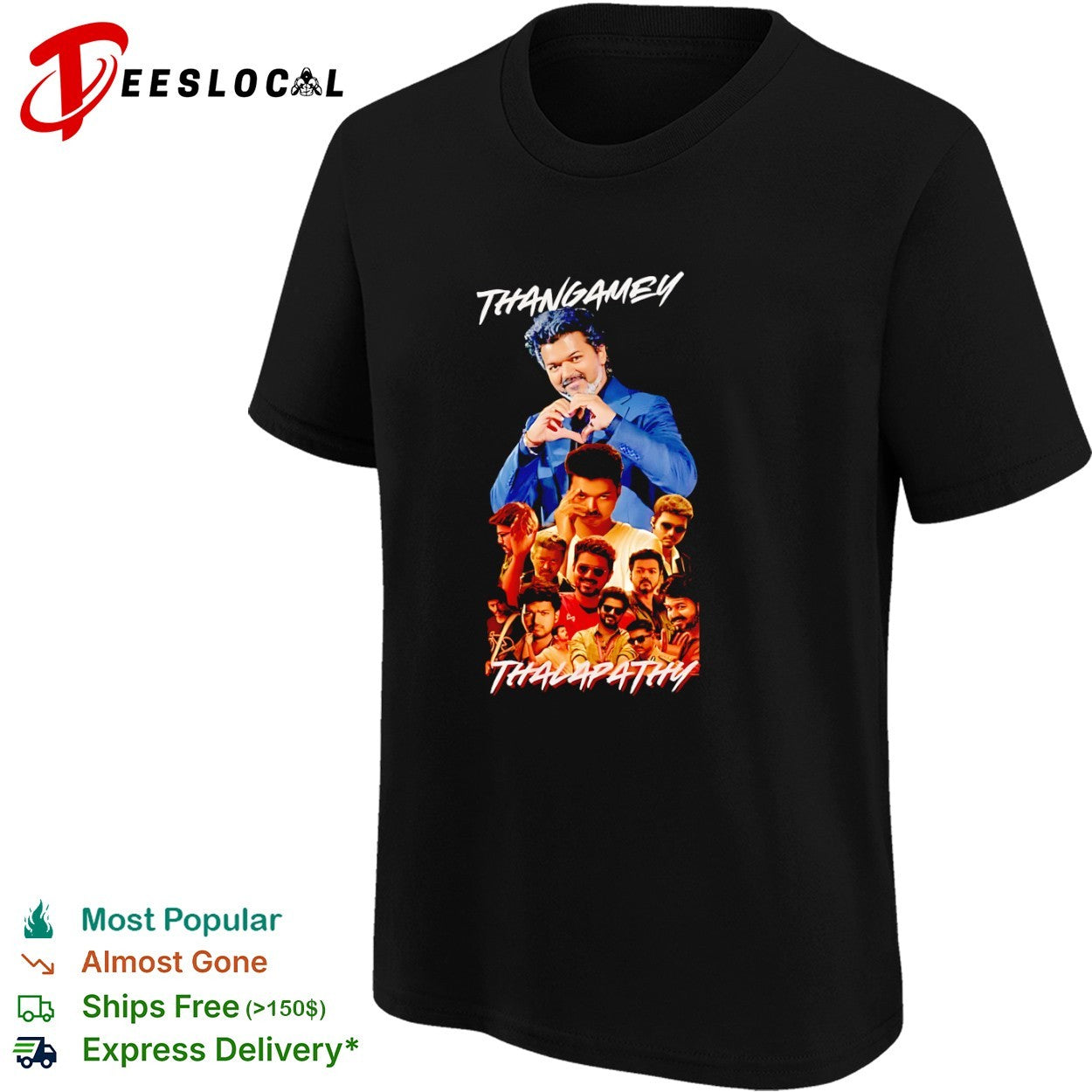 Thangamey Thalapathy Vijay multi expression movie portrait collage shirt