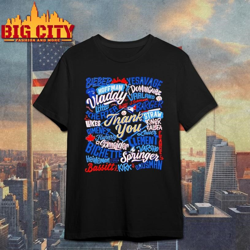 Thank You Toronto Blue Jays Player Name 2025 MLB Shirt