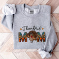 Thankful Mom Sweatshirt, Thanksgiving Hoodie, Mother Fall Gift Sweater, Funny Turkey Gift Sweater For Mama, Pumpkin...