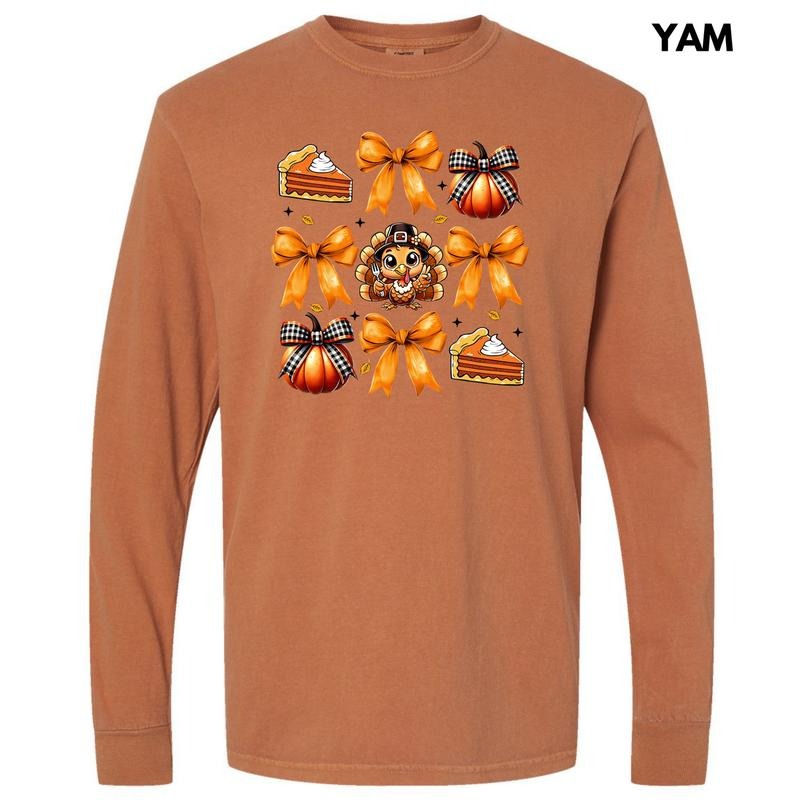 Thanksgiving Things Collage Long Sleeve Comfort Colors T-Shirt 'NLB' Hoodie, Sweatshirt | RetroVerseTees.com