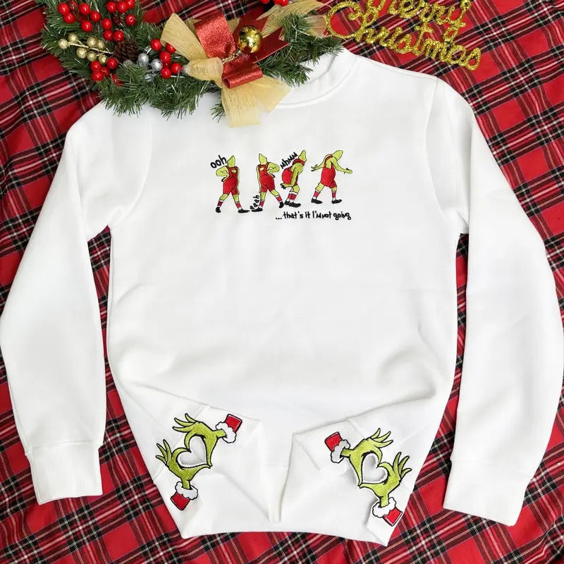 That's It I'm Not Going Sidebow Embroidered Sweatshirt, Funny Character Christmas Embroidered Shirt Hoodie