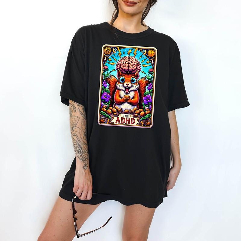 The ADHD - T-Shirt, Unisex T-Shirt, Funny Graphic Tarot Tee, Comfortable Shirt, Dark Humor Hoodie, Sweatshirt