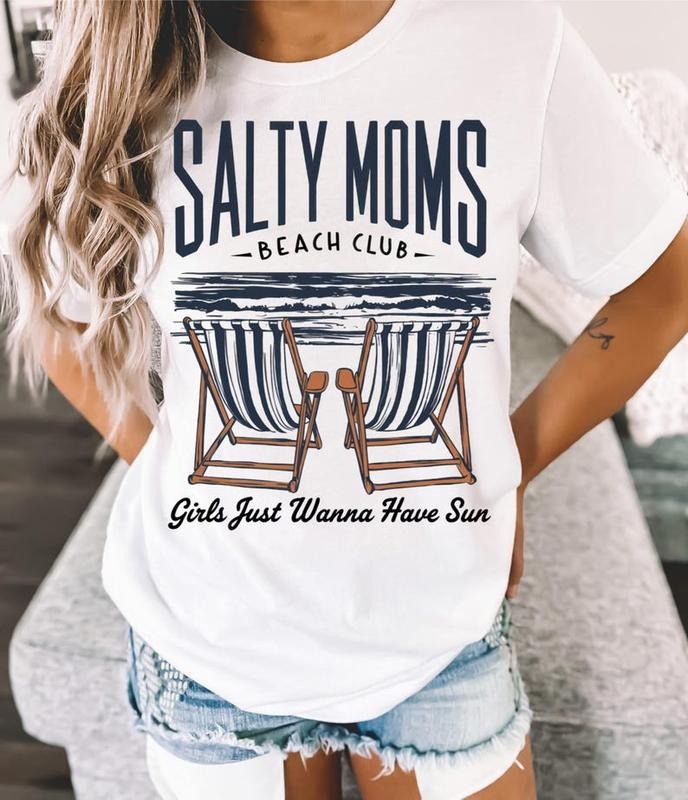 The Beach Club T-Shirt, Trendy Summer T-Shirt, Aesthetic Beach Shirt, Retro Beach Girl T-Shirt, Funny Sarcastic Mom,...