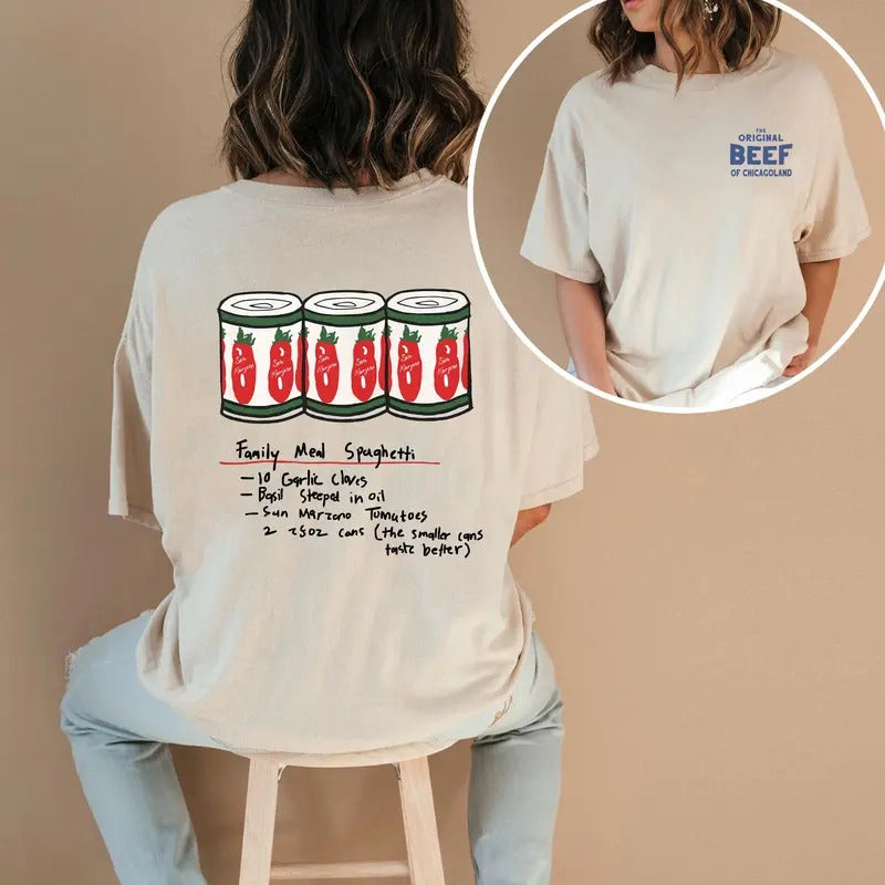 The Bear TV Series Tshirt, The Original Beef of Chicagoland Shirt, Family Meal Spaghetti, Jeremy Allen Fans, Unisex Tee...