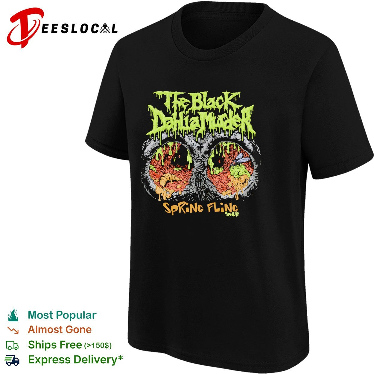 The Black Dahlia Murder Spring Fling Tour melting eye monster shirt