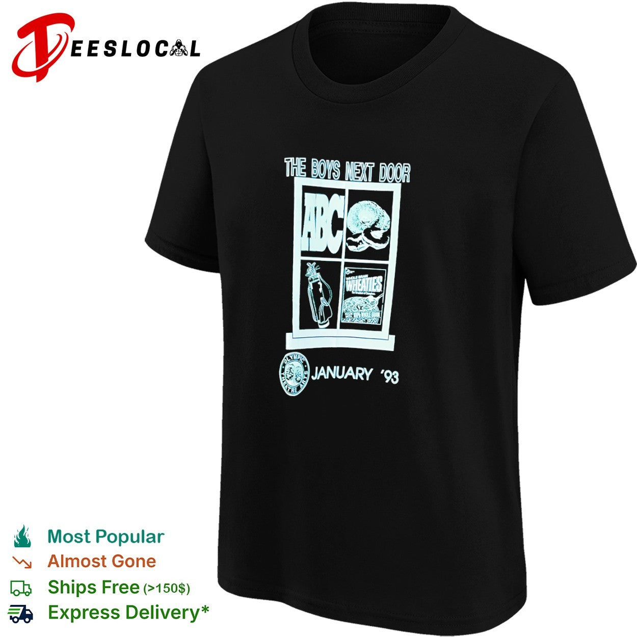 The Boys Next Door ABC Wheaties Olympic Theatre Arts January 93 window golf shirt