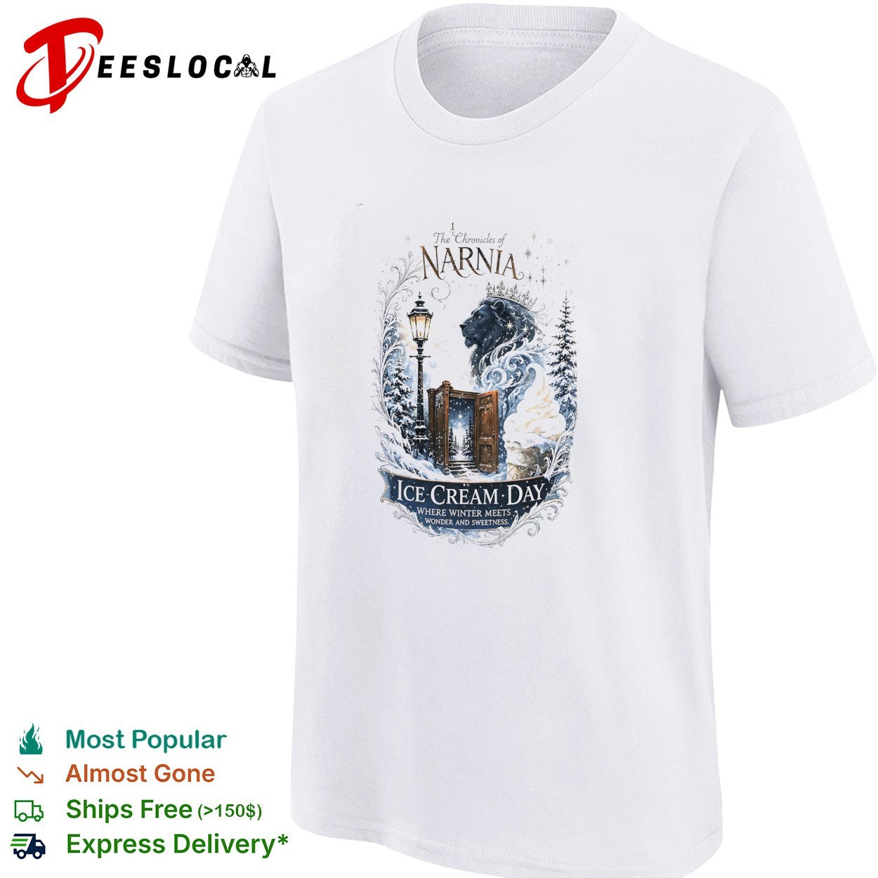 The Chronicles of Narnia ice cream day where winter meets wonder and sweetness Aslan wardrobe shirt