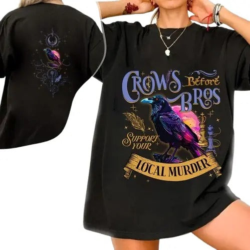 The Cr0w Shirt, Crows Before Bros Shirt, Crow Tee Shirt, Crow Shirt Womens, Support Your Loca Murder ,Bird Tshirt,...