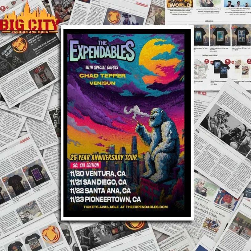 The Expendables Year Anniversary Tour 2025 Poster shirt