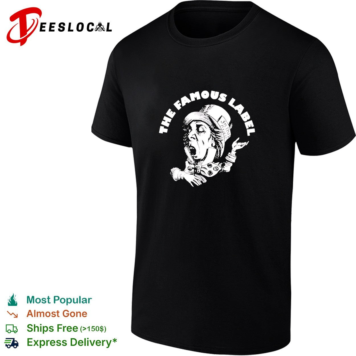 The Famous Label Mad Hatter screaming circle shirt