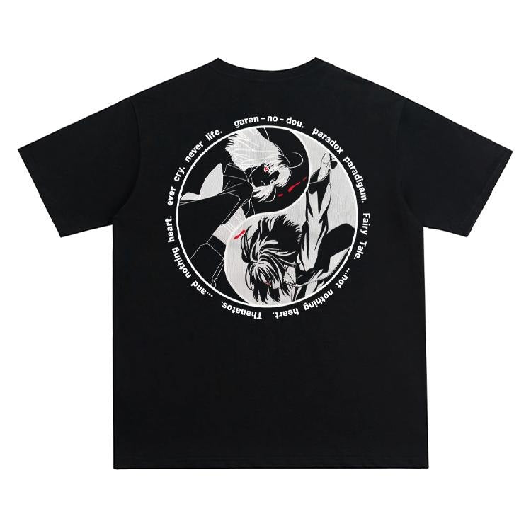 The Garden of Sinners "Shiki Ryougi" Vintage Oversized Tee Anime T-shirt 100% Cotton Original Design Men's Top for Fans...