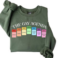 The Gay Agenda Sweatshirt, Gay LGBT Crewneck Casual Long Sleeve Sweatshirt, Bisexual Sweater, Lesbian Shirt Hoodie...