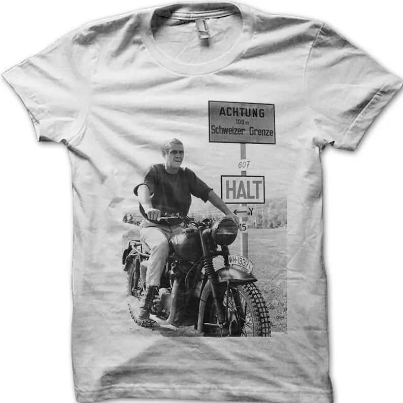 The Great Escape Vintage Classic Biker Motorcycle printed t-shirt Hoodie, Sweatshirt | RetroVerseTees.com